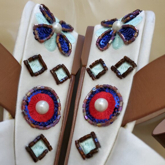 Tory Burch Estella Embellished Sandal Size 10 - Picture 9 of 16